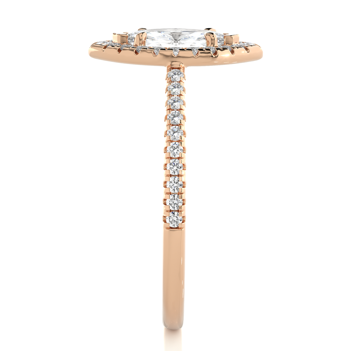 marquise and round cuts lab grown diamond ring, a new blend for special occasions - HIGHCARAT DIAMONDS