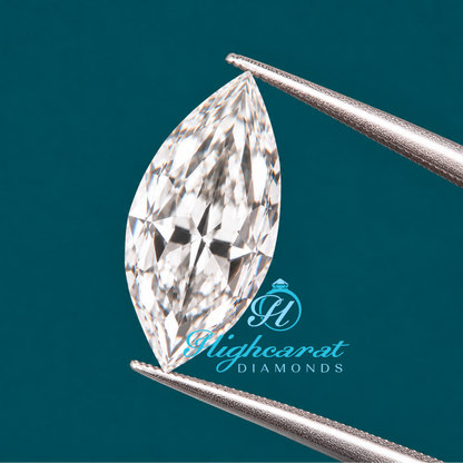 Moval style marquise cut lab grown diamond