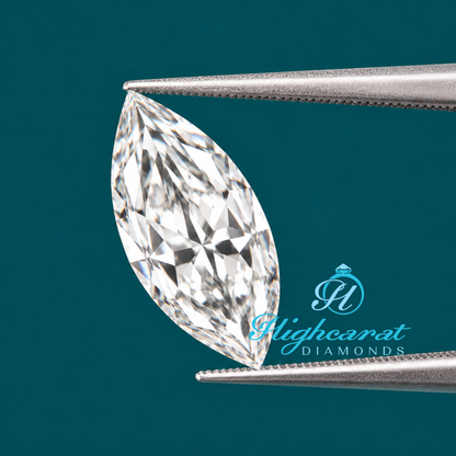 Detailed marquise cut Moval style diamond