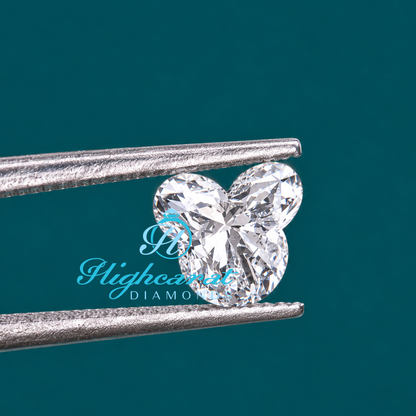 Mickey Mouse shaped fancy cut lab grown diamond