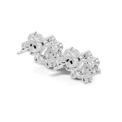 Elegant 2.17 Ct Pear and Round Diamonds Earrings in 14K Gold for Her - HIGHCARAT DIAMONDS