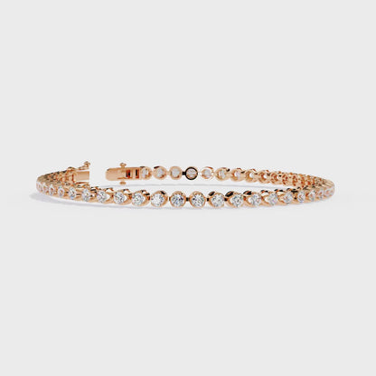 2.62 Ct Round Cut Diamond Bezel Tennis Bracelet