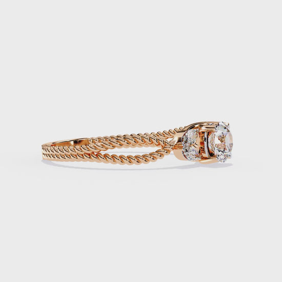 Marquise And Round Cut Diamond Twisted Elegant Art Deco Prefect Sparkling 5 Stone Promise Ring For Her