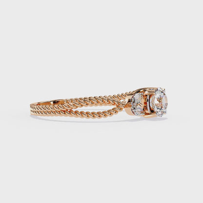 Marquise And Round Cut Diamond Twisted Elegant Art Deco Prefect Sparkling 5 Stone Promise Ring For Her