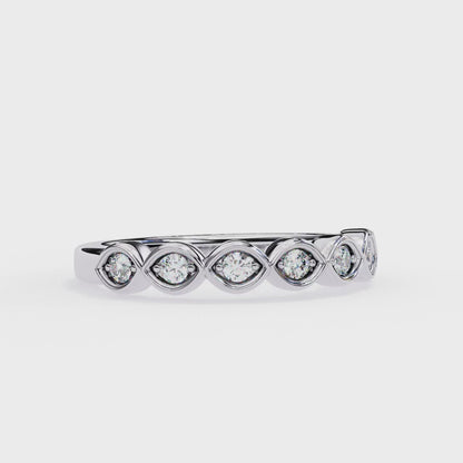 Round Cut Diamond Prong Set Cluster Promise Band
