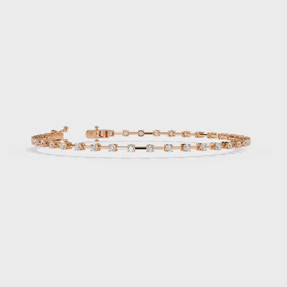 Vintage Round Cut Diamond Tennis Bracelet