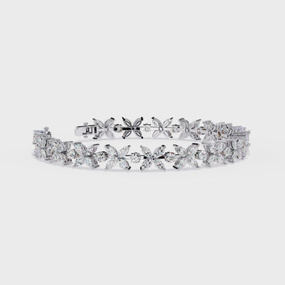 6.25 Ct Marquise & Round Diamond Tennis Bracelet