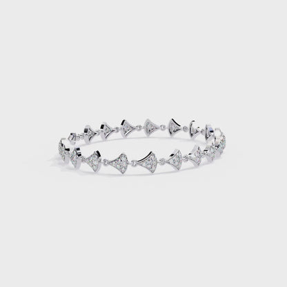 14k Yellow Gold 1.05Ct Round Cut White Colorless Lab Grown Diamond Prong Set Bridesmaid Line Dainty Bracelet For Her