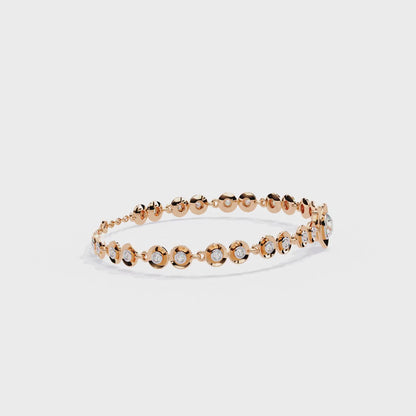 Round Cut Lab Grown Diamond Bezel Set Tennis Bracelet