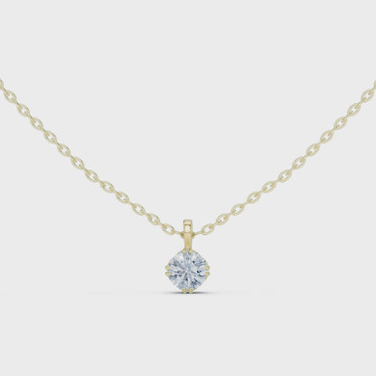 Round Double Prong Set lab-Grown Diamond Solitaire Pendant