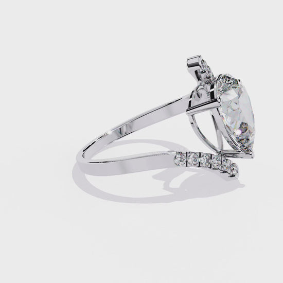 2.81Ct Pear And Round Cut Diamond Elegance Dainty Vintage Sparkling Statement Party Wear Ring For Her