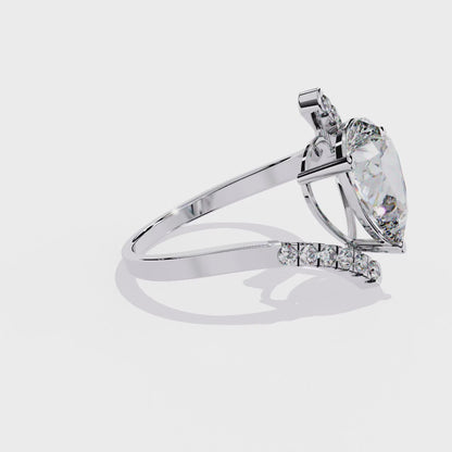 2.81Ct Pear And Round Cut Diamond Elegance Dainty Vintage Sparkling Statement Party Wear Ring For Her
