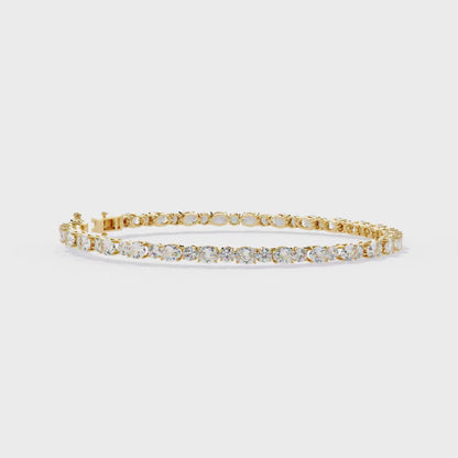 4.64 Ct Oval & Round Cut Diamond Tennis Bracelet