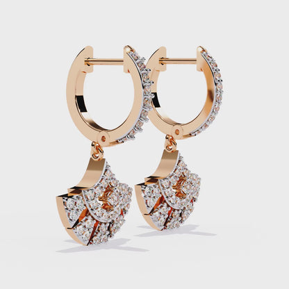 Vintage Round Cut Diamond Handmade Hoop Earrings