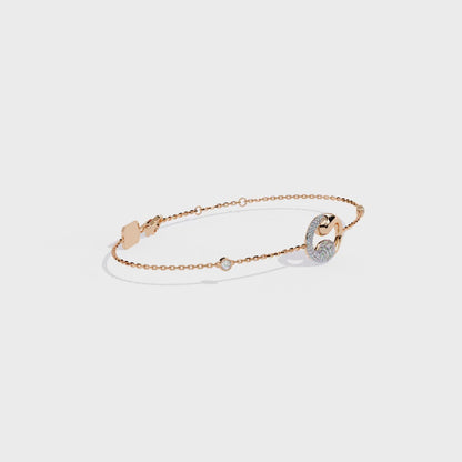 Round Cut Lab Grown Diamond Stackable Cuff Bracelet