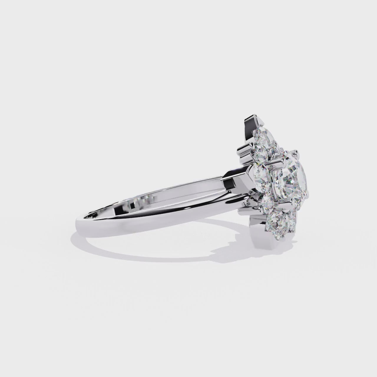 1.20Ct Round Cut Diamond Prong Set  Halo style Elegant Dainty Classic Promise Ring Gift For Wife