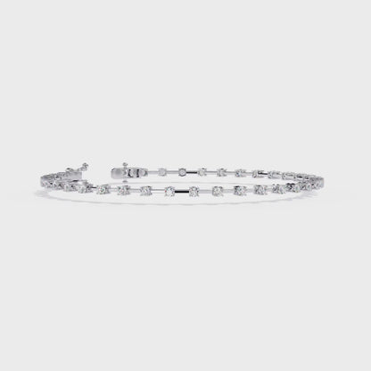 Vintage Round Cut Diamond Tennis Bracelet