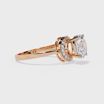 Round Cut 2.96Ct Diamond Cluster Delicate Vintage Sparkling Dainty Engagement Ring Gift For Her