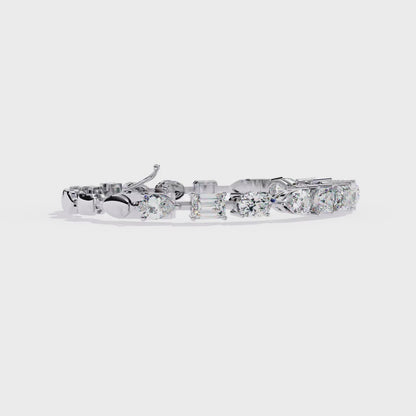 13.84 Ct Multi Shape Diamond Tennis Bracelet