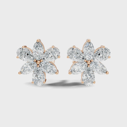 1.68 Ct Marquise & Pear Lab Grown Diamond Earrings
