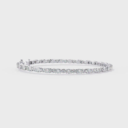 4.64 Ct Oval & Round Cut Diamond Tennis Bracelet