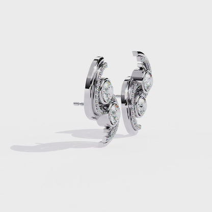 2.05 Ct Round Cut Lab Grown Diamond Stud Earrings