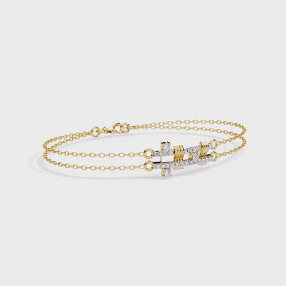 Round Cut Lab Grown Diamond Cluster Cuff Bracelet