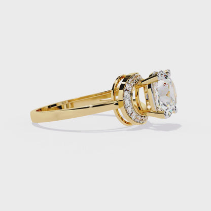 Round Cut 2.96Ct Diamond Cluster Delicate Vintage Sparkling Dainty Engagement Ring Gift For Her