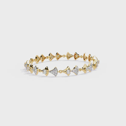 1.26Ct Round Cut Lab Grown Diamond Art Deco Dainty Elegant Timeless Perfect Minimalist Line Bracelet For Gift