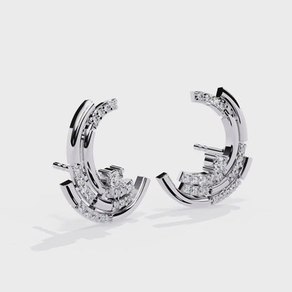 Vintage Round Cut Diamond Antique Push Back Earrings