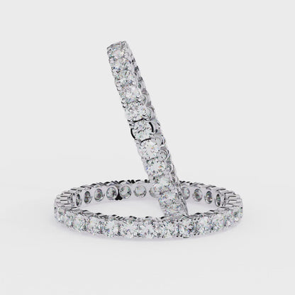 Round Colorless Diamond Full Eternity Band Ring