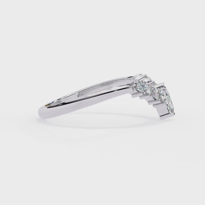Marquise Round Antique V Shape Bridal Band Ring Women