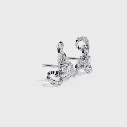 1.38 Ct Pear & Round Cut Lab Grown Diamond Earrings