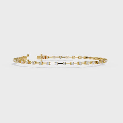 Vintage Round Cut Diamond Tennis Bracelet
