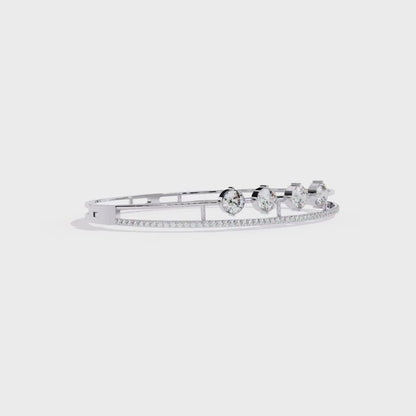 2.32Ct Vintage Round Lab Grown Diamond Prong Set Bangle