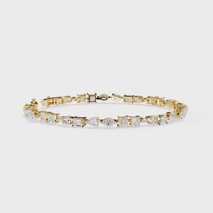 5.74 Ct Multi Shape Lab Grown Diamond Tennis Bracelet
