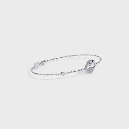 Round Cut Lab Grown Diamond Stackable Cuff Bracelet