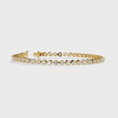 2.62 Ct Round Cut Diamond Bezel Tennis Bracelet