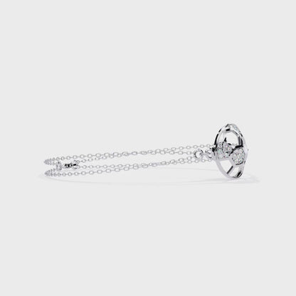 Vintage Circle Lab Grown Diamond Cuff Bracelet