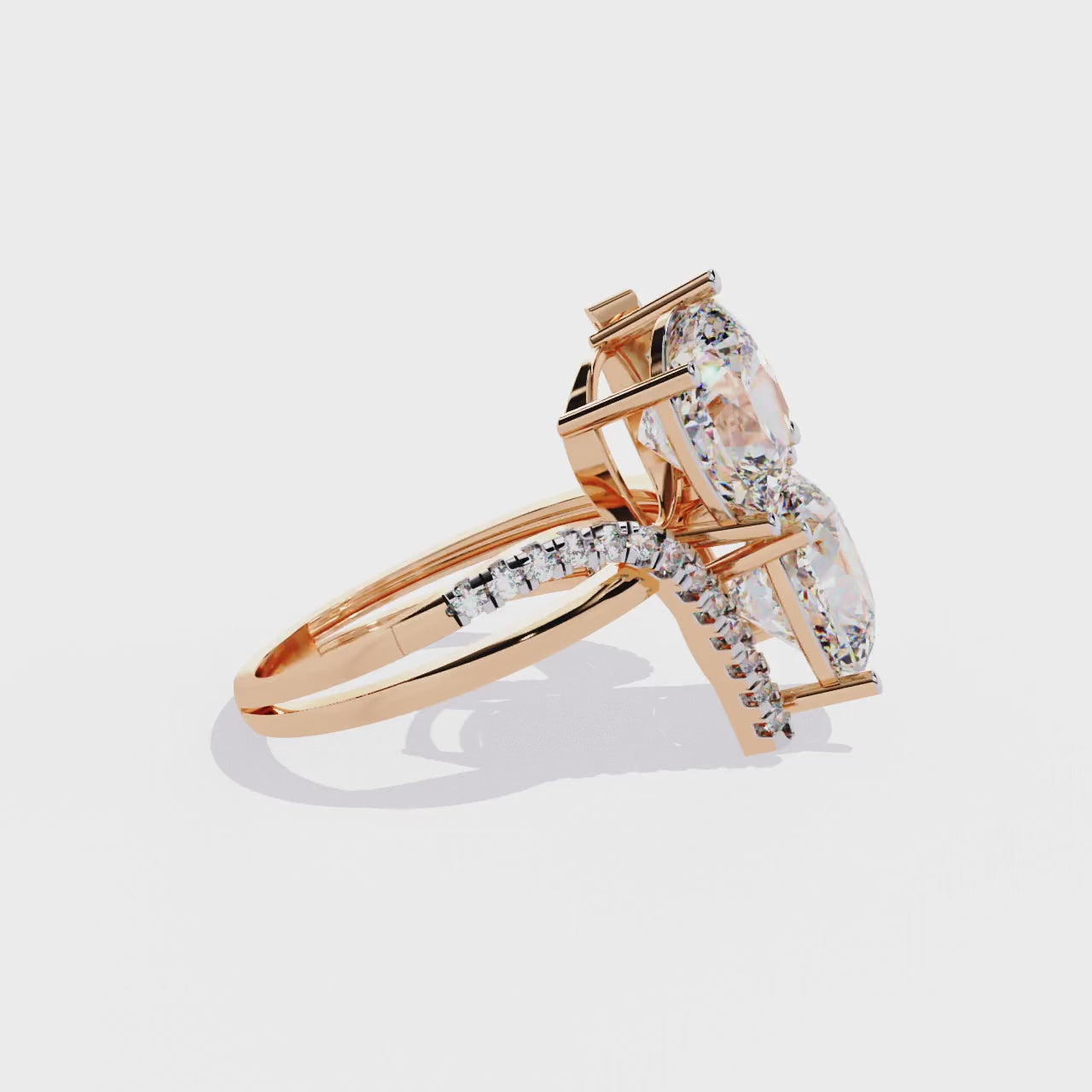 5.04Ct Round And Cushion Square Cut Diamond Elegance Timeless Stunning Dainty Bridesmaid Ring