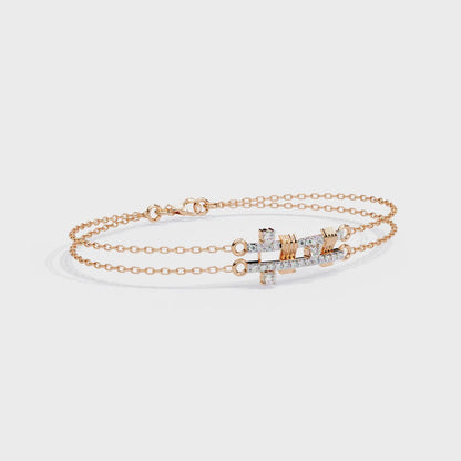 Round Cut Lab Grown Diamond Cluster Cuff Bracelet