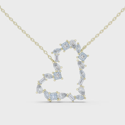 Multiple Shape Lab-Grown Prong Set Vintage Diamond Pendant