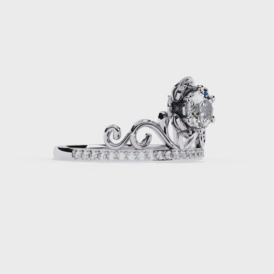 Solitaire Round Cut Diamond Channel Set Antique Hand Crafted Stunning Dainty Engagement Ring