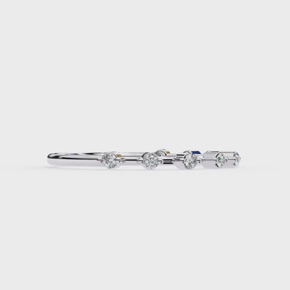 0.11 Ct Round Diamond Prong Set Stackable Band