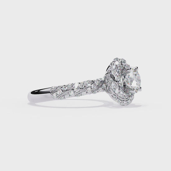 Round Cut 1.44Ct Lab Grown Diamond Halo Style Art Deco Elegant Statement Annivrasry Ring Gift For Her