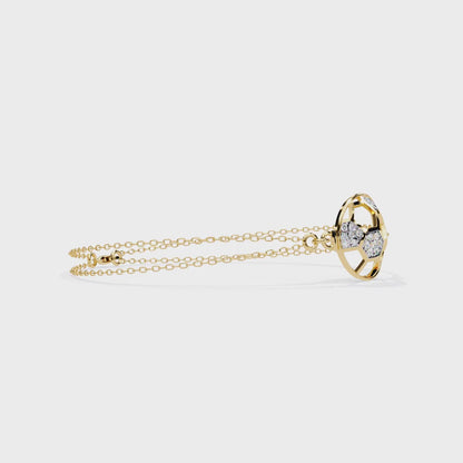 Vintage Circle Lab Grown Diamond Cuff Bracelet