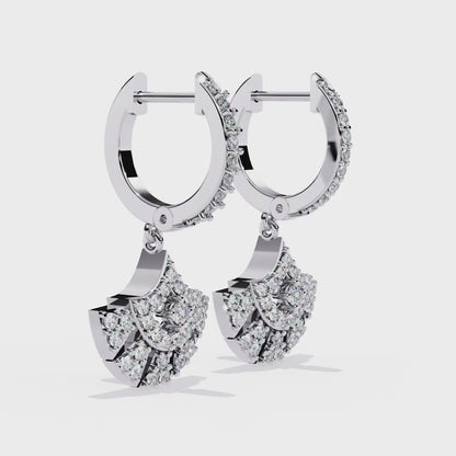 Vintage Round Cut Diamond Handmade Hoop Earrings