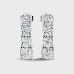 Round Shape Lab Grown Diamond Unique Drop Earring