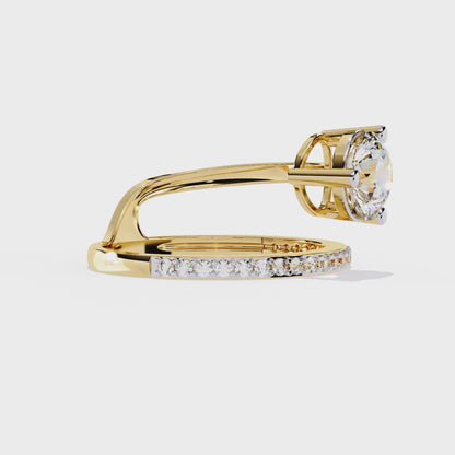 Solitaire 1.51Ct Round Cut Top Grade Lab Grown Diamond Classic Split Party Wear Ring For Women's