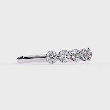 Art Deco Round Lab Grown Diamond Half Eternity Band